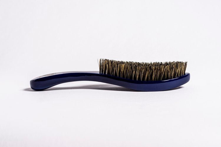 New! Royal Blue | Medium Mixed Boar Bristle | Crown Original 360 Wave Brush - Curved Brush King
