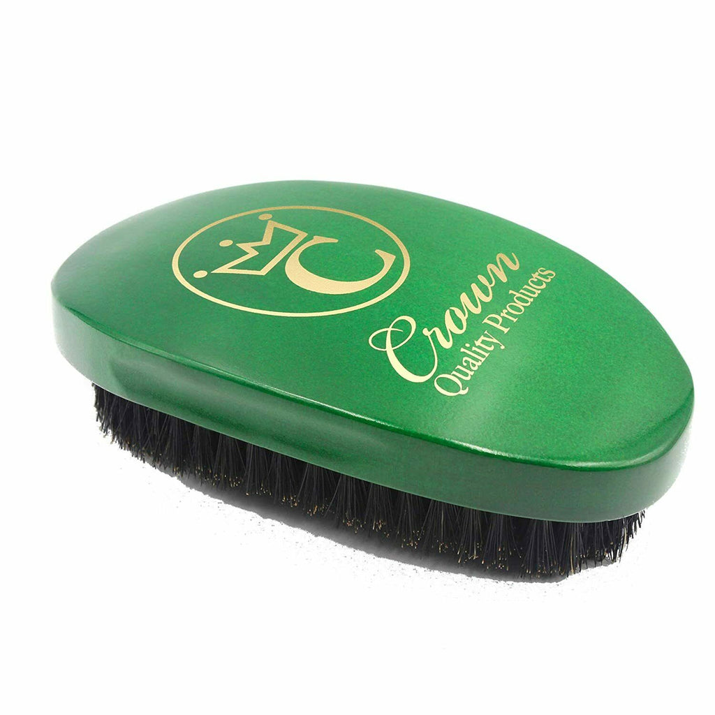 360 Gold Wave Brush - Caesar - Emerald Green Soft (Crown Quality Products - CQP) - Curved Brush King