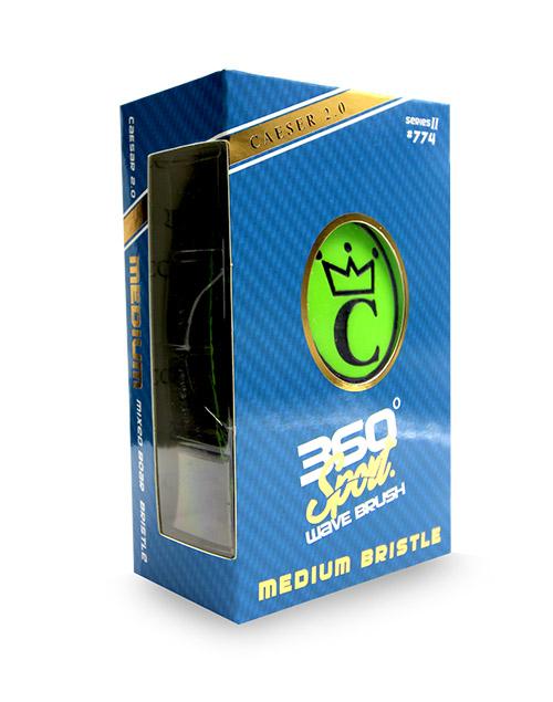 Green Machine - Medium - Caesar 2.0 360 Sport Wave Brush (CQP) - Curved Brush King