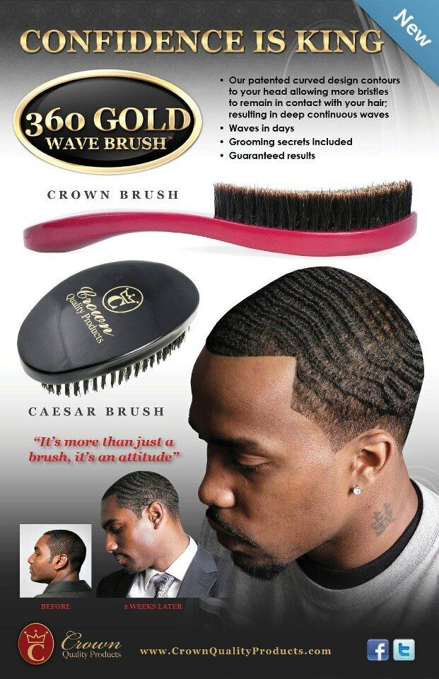 360 Gold Wave Brush - Crown - Crimson RED Soft (Crown Quality Products - CQP) - Curved Brush King