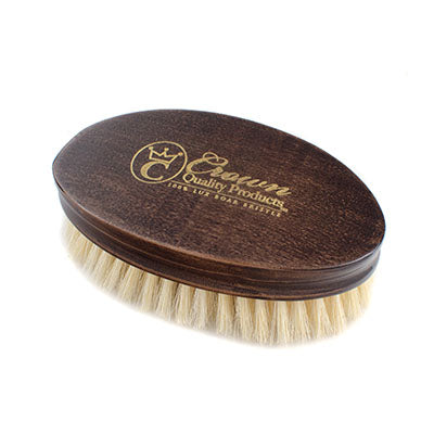 Curved Oval Palm Brush, Deluxe 100% Boar Bristles